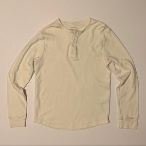 Men’s Sonoma Thermal Henley - Cream • size medium